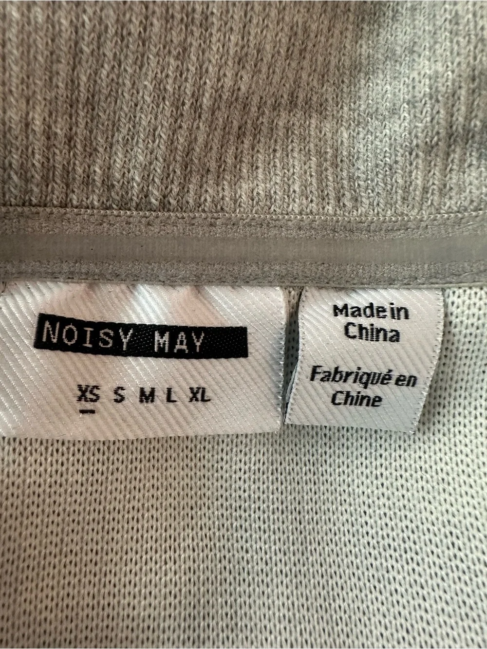 Noisy May Gray Off-Shoulder Zip Top